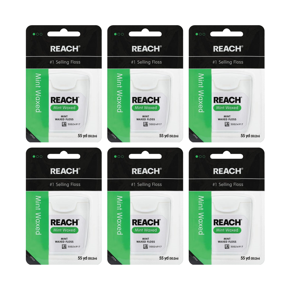 REACH Mint Waxed Floss packaging – 55 yards
