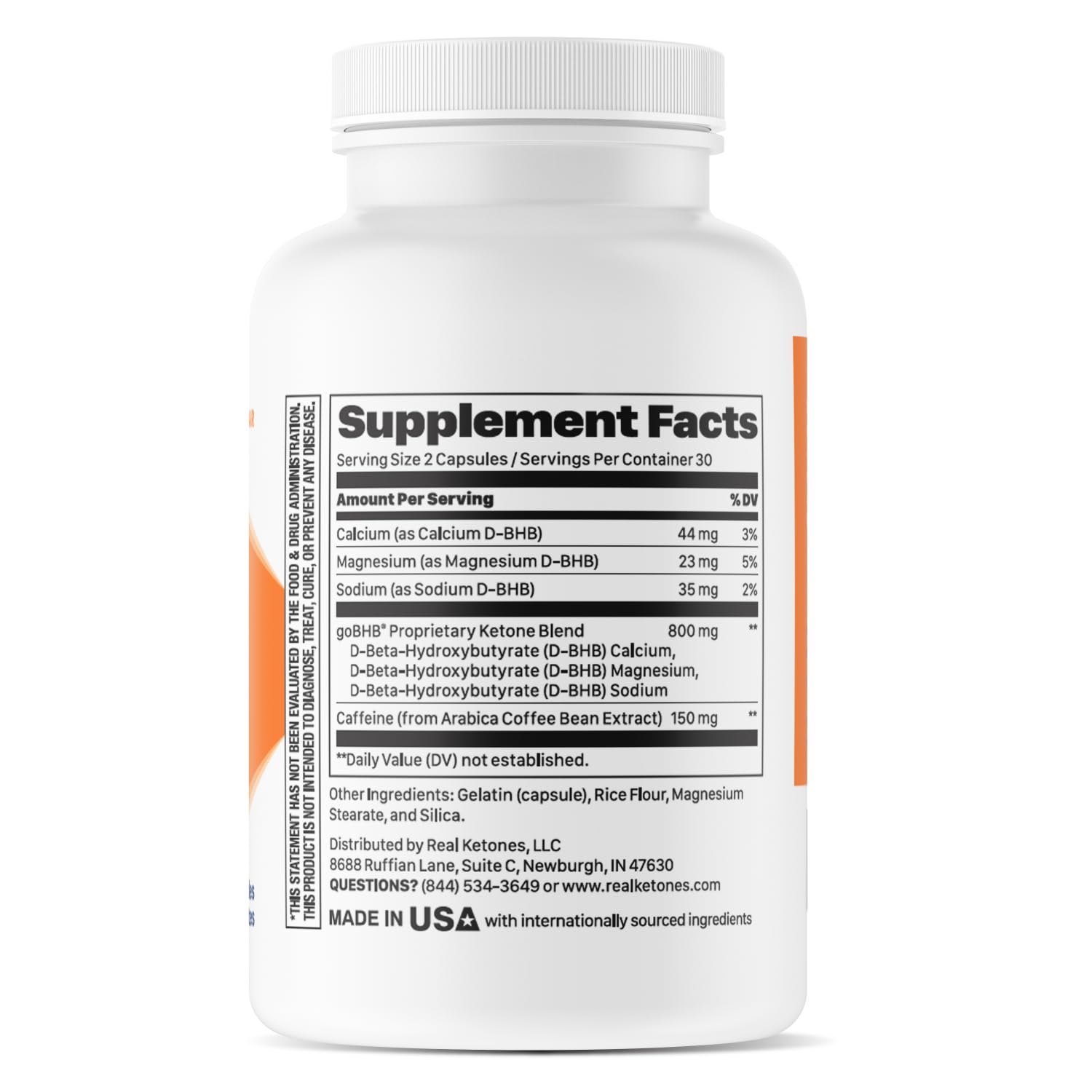 Real Ketones Keto BHB salts capsules electrolyte blend supports hydration and mineral balance during activity.