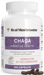 Real Mushrooms Chaga capsules with organic Chaga extract powder