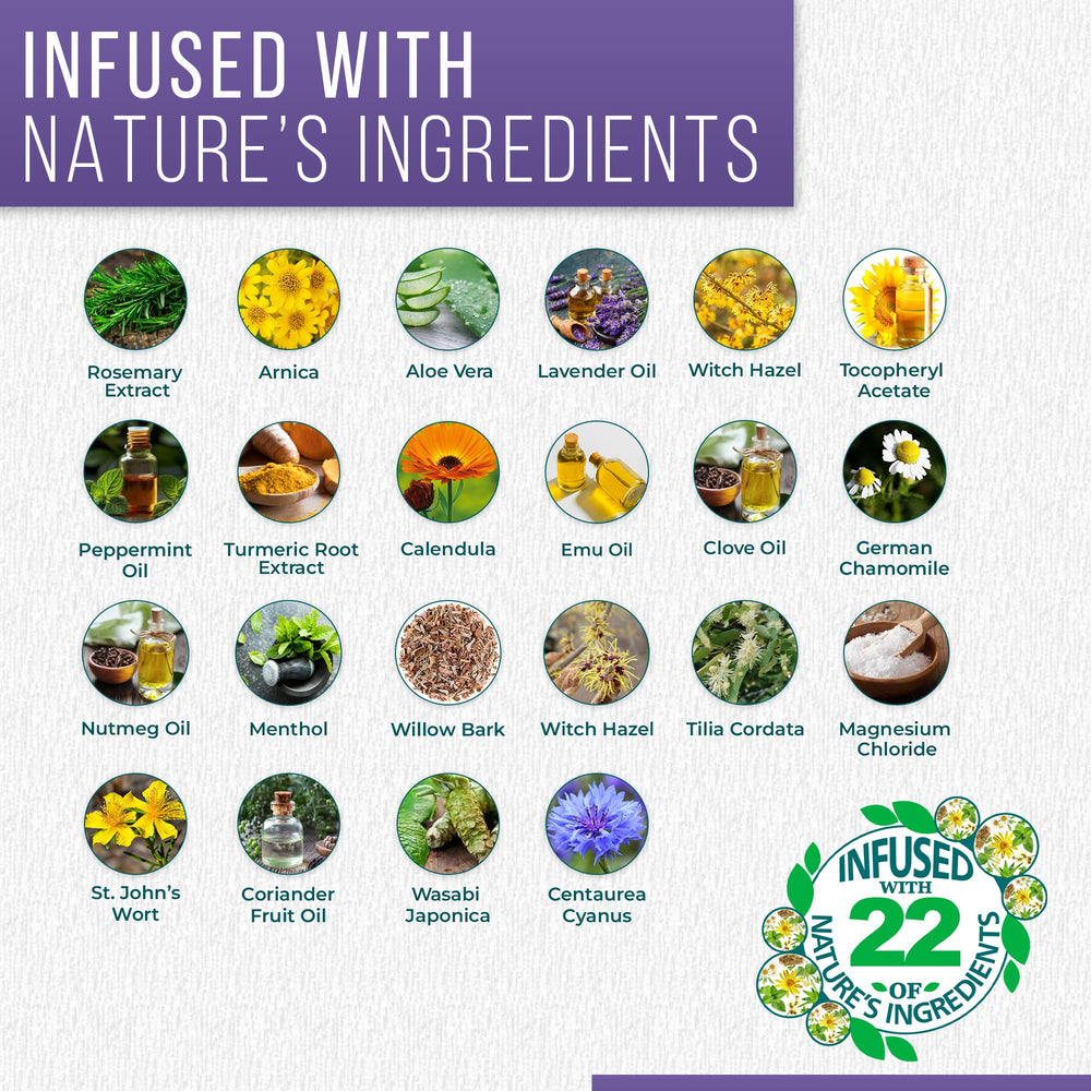 Illustration of relaxation ingredients: melatonin, lavender, and magnesium