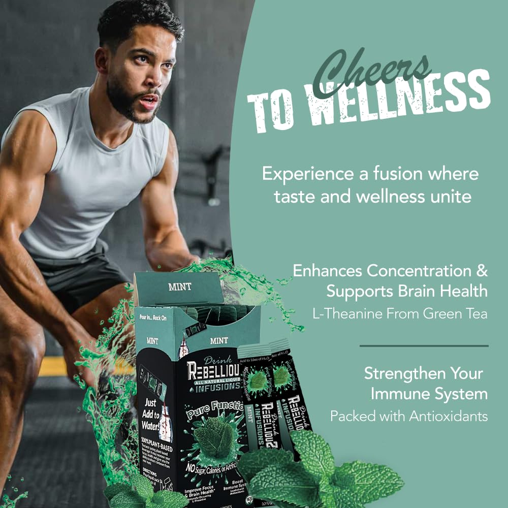 Rebellious Mint Drink Mix on-the-go packs for quick hydration and focus