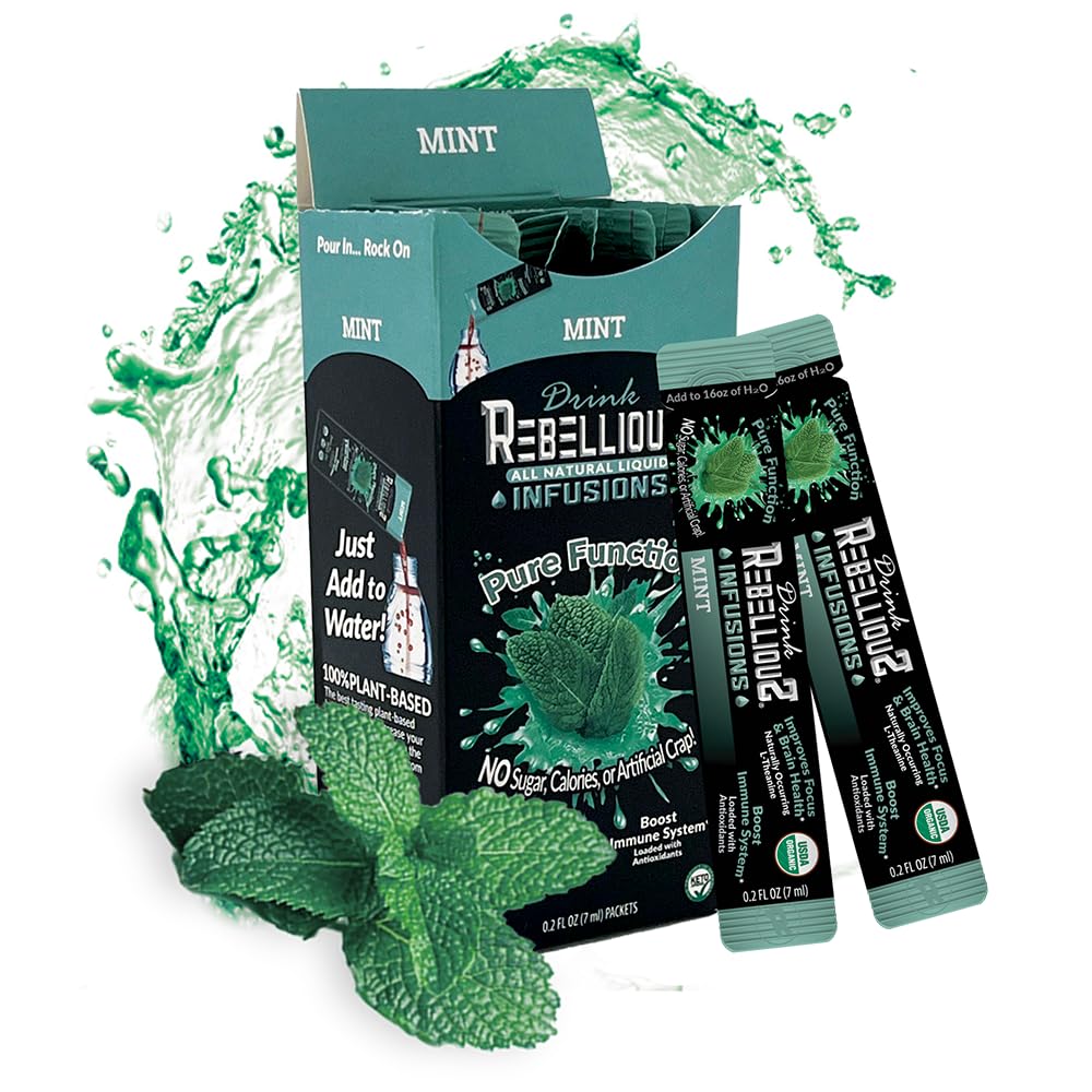 Rebellious Mint Organic Drink Mix pack of 10 sticks for on-the-go energy