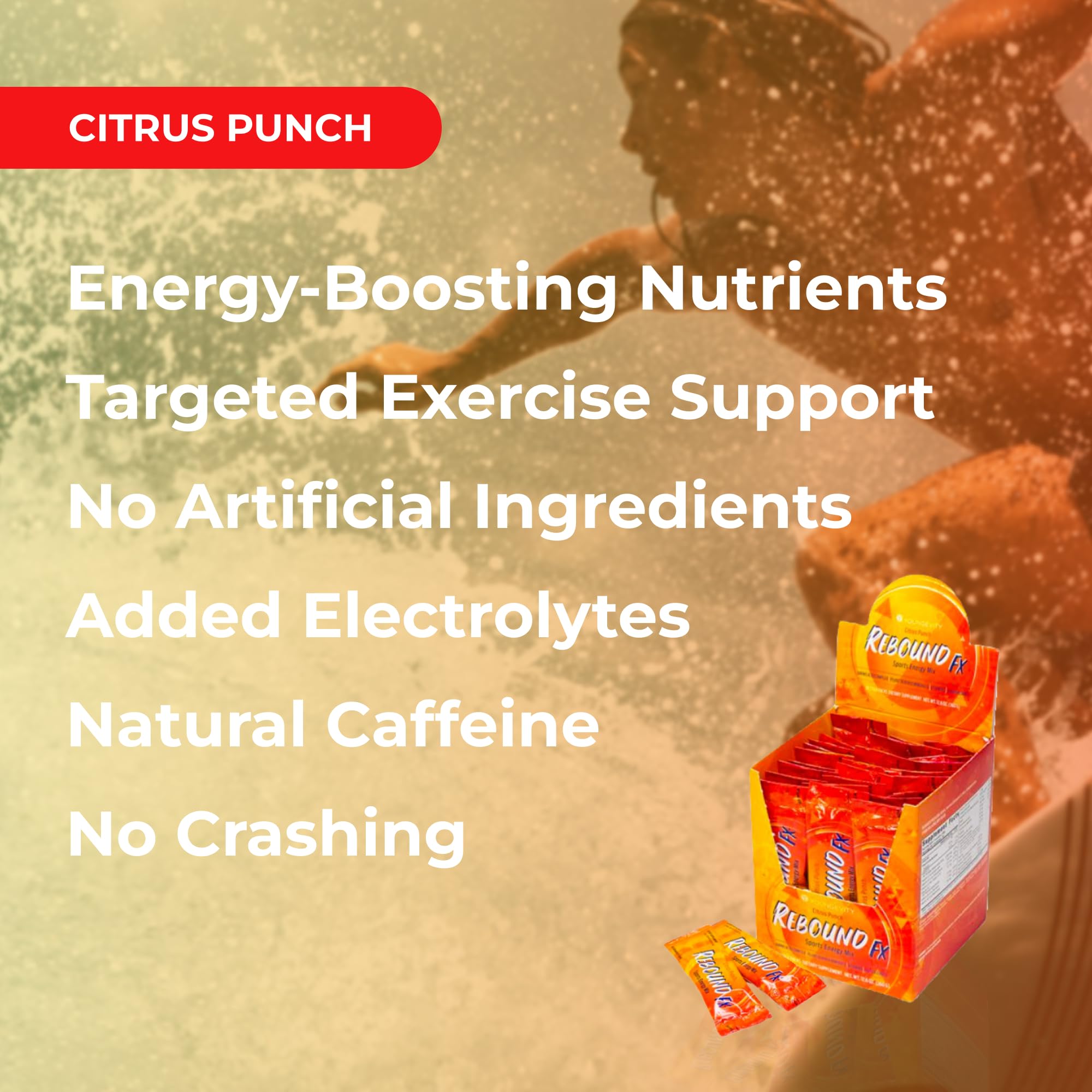Ingredients and vitamins in Rebound FX Citrus Punch on-the-go sticks