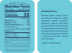 Back view of Recess Island Spritz 12oz pack showing nutrition panel