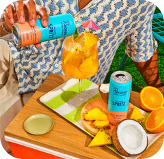 Side view of Recess Island Spritz 12oz pack with information