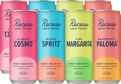Front view of Recess Zero Proof Mocktails 12-pack