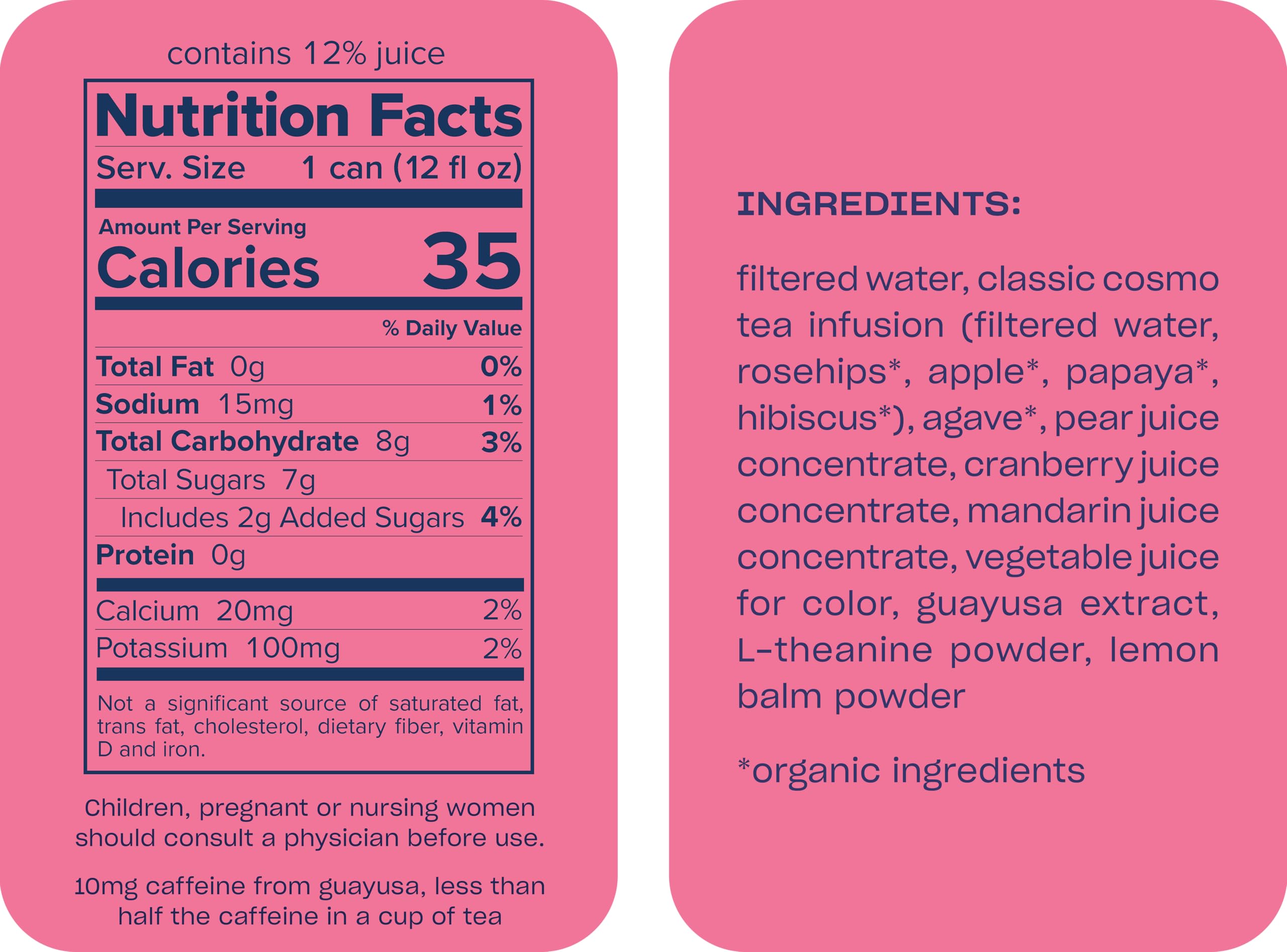 Cosmo flavor cranberry and lime in Recess Zero Proof Mocktails