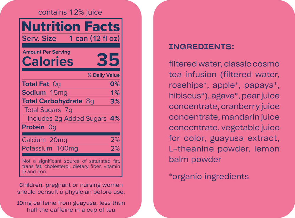 Cosmo flavor cranberry and lime in Recess Zero Proof Mocktails