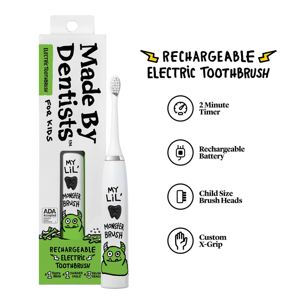 Rechargeable kids toothbrush with charging base