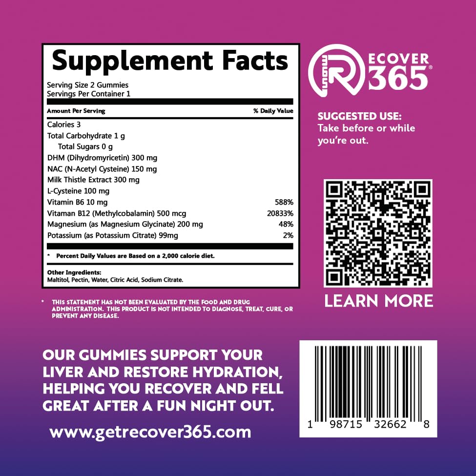 L-Cysteine and Ginseng in Recover 365 gummies