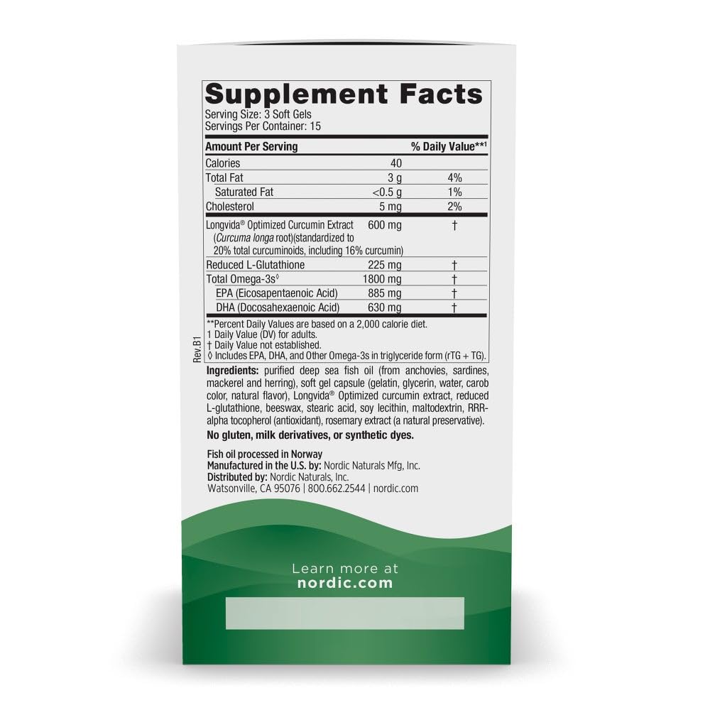 Close-up of Recovery Plus omega-3 and curcumin label