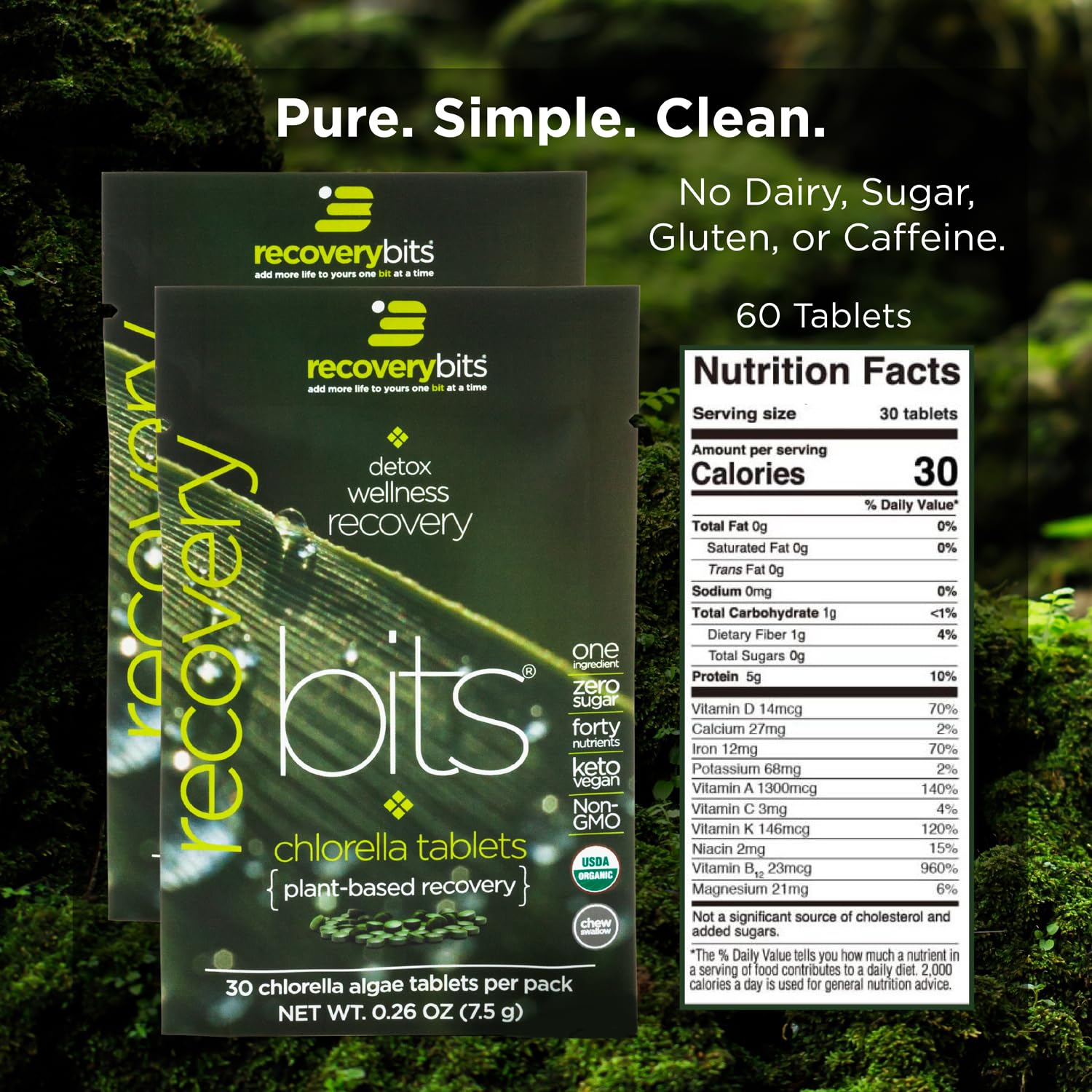 RECOVERYbits tablets blended into a smoothie