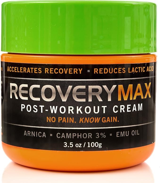 Front view of RecoveryMax Post-Workout Cream jar