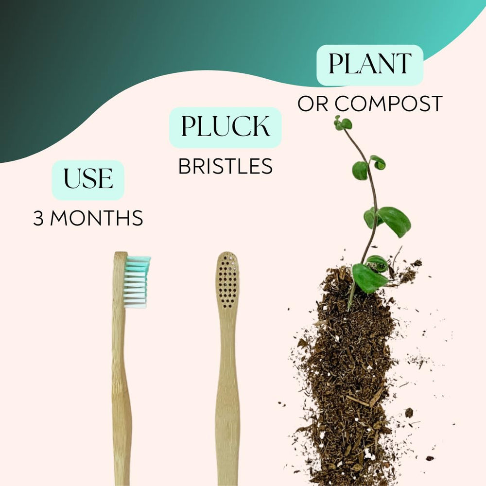 Recycled packaging for bamboo toothbrush pack