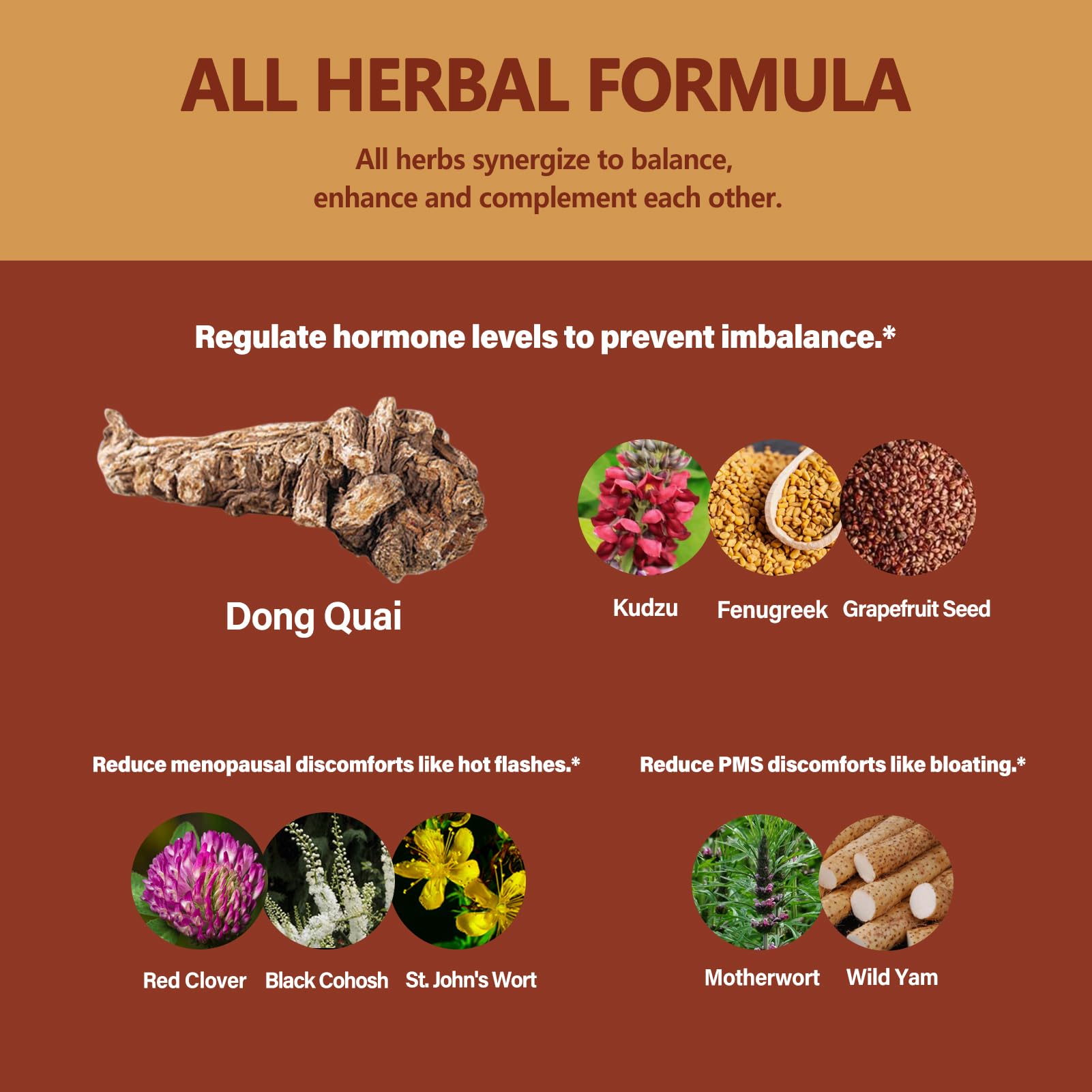 Red clover and fenugreek herbal blend ingredients