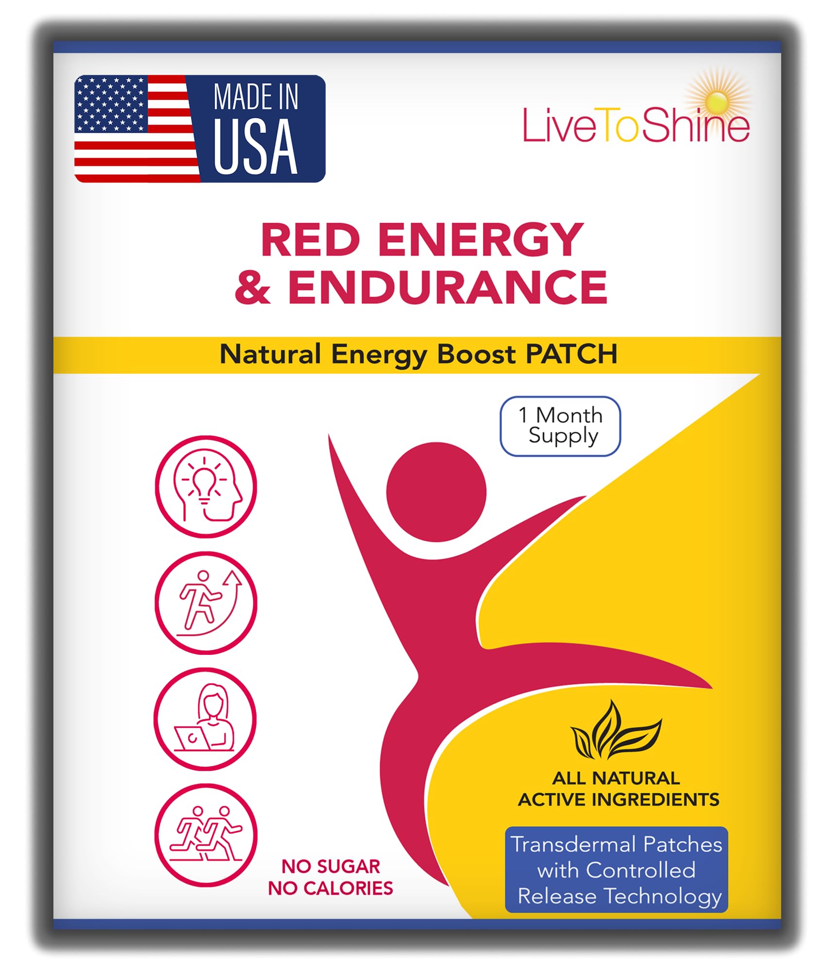 Red Energy & Endurance Patch on forearm