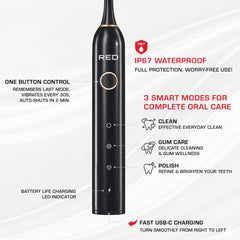 Toothbrush with USB-C charging cradle