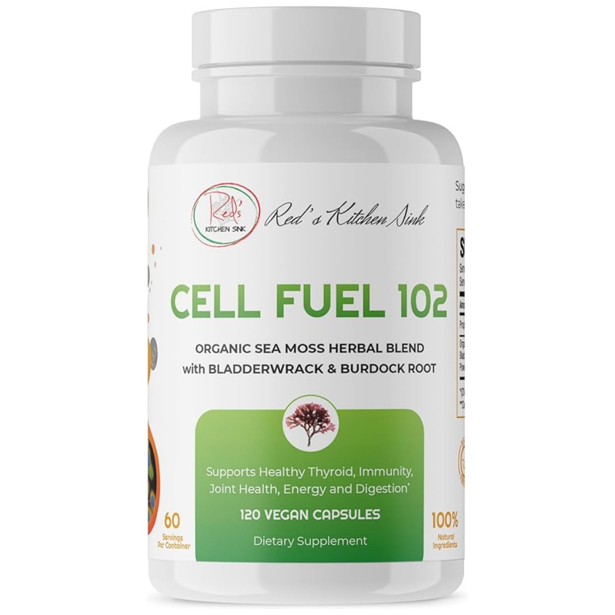 Bottle of Red's Kitchen Sink Cell Fuel 102 with label