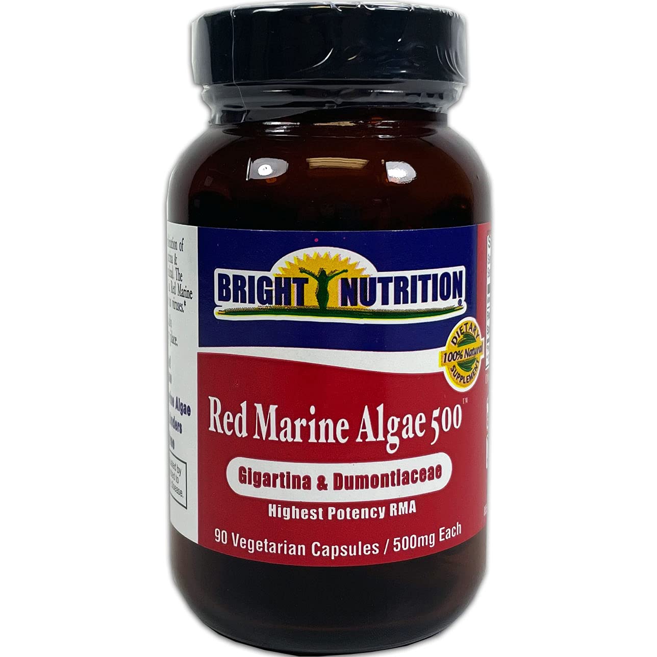 Bright Nutrition Red Marine Algae 500 bottle with capsules