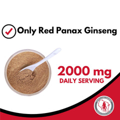 Close-up of Korean Panax Ginseng Powder 8 oz label