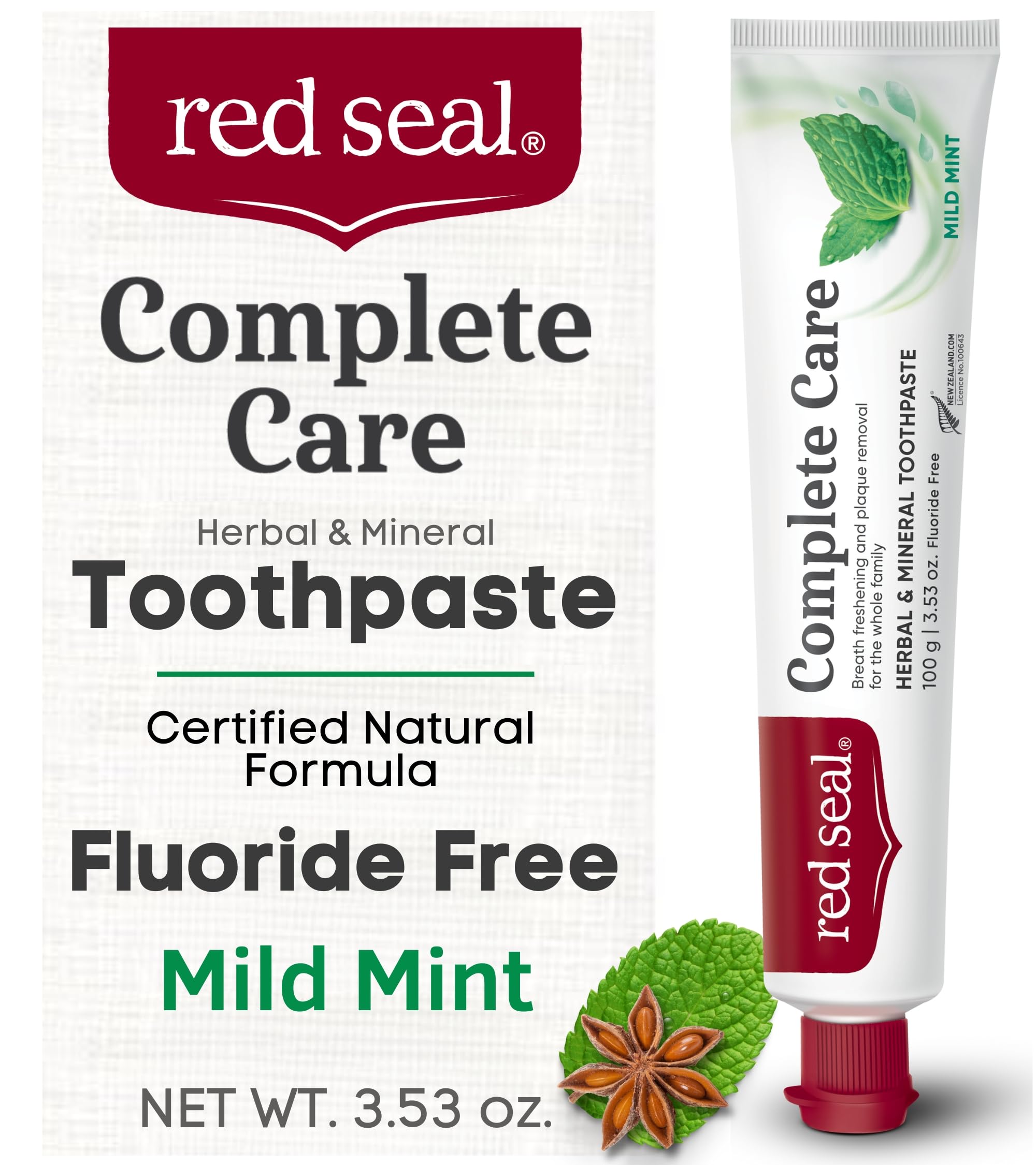 Red Seal Complete Care Mild Mint toothpaste tube