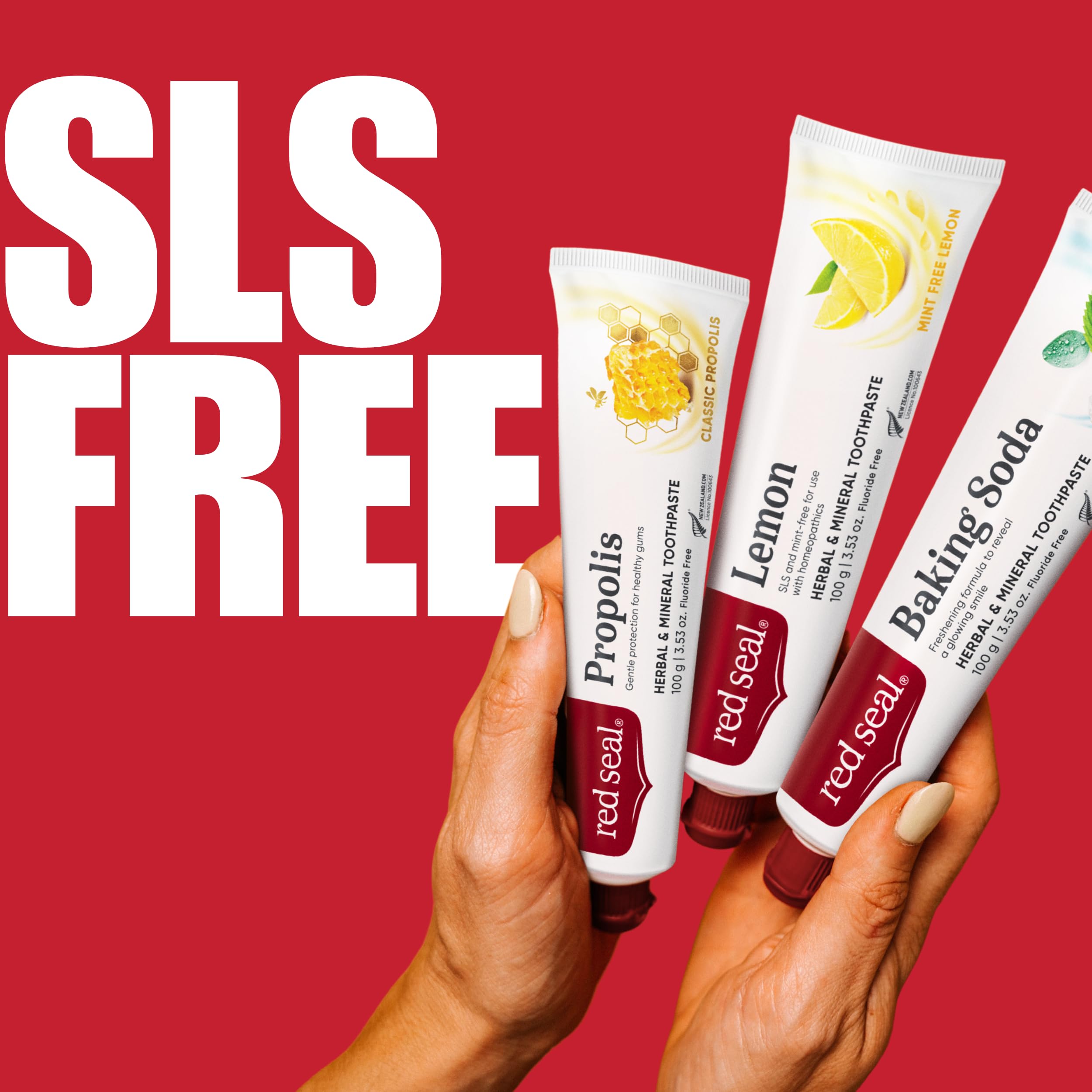 Natural ingredients and formula for Red Seal Lemon Toothpaste