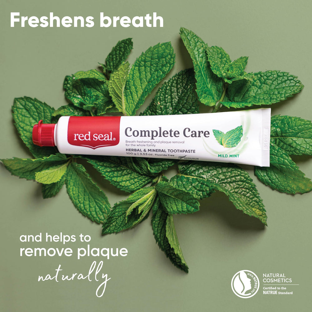 NATRUE certified natural logo on toothpaste packaging