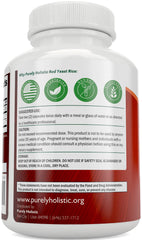 Bottle label showing vegetarian capsules and purity claims