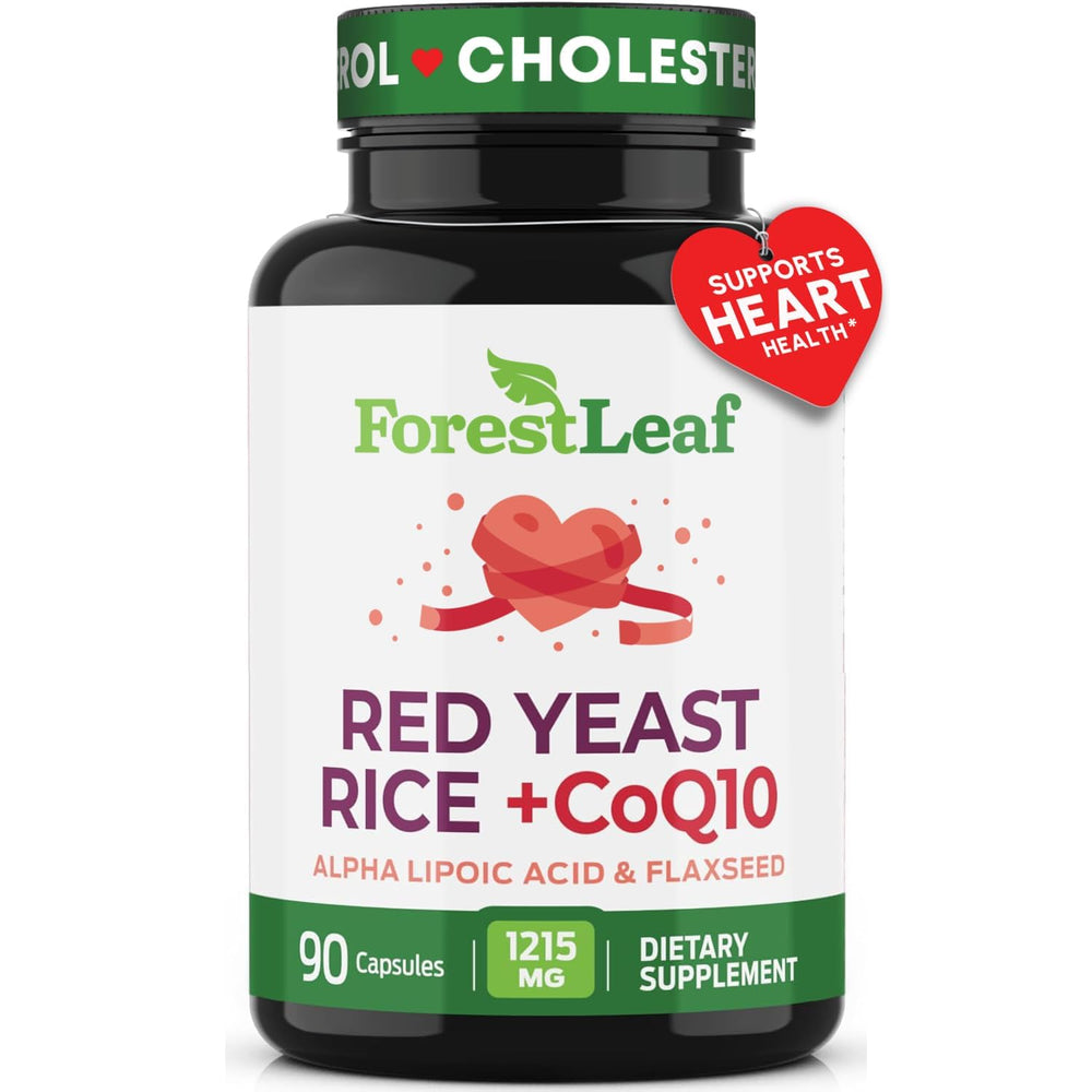 Red Yeast Rice 1215 mg capsules bottle label