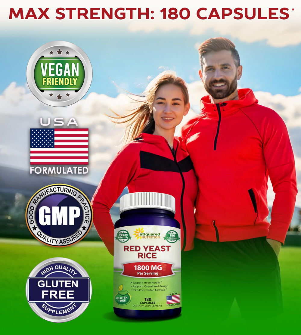 180-count bottle of Red Yeast Rice capsules
