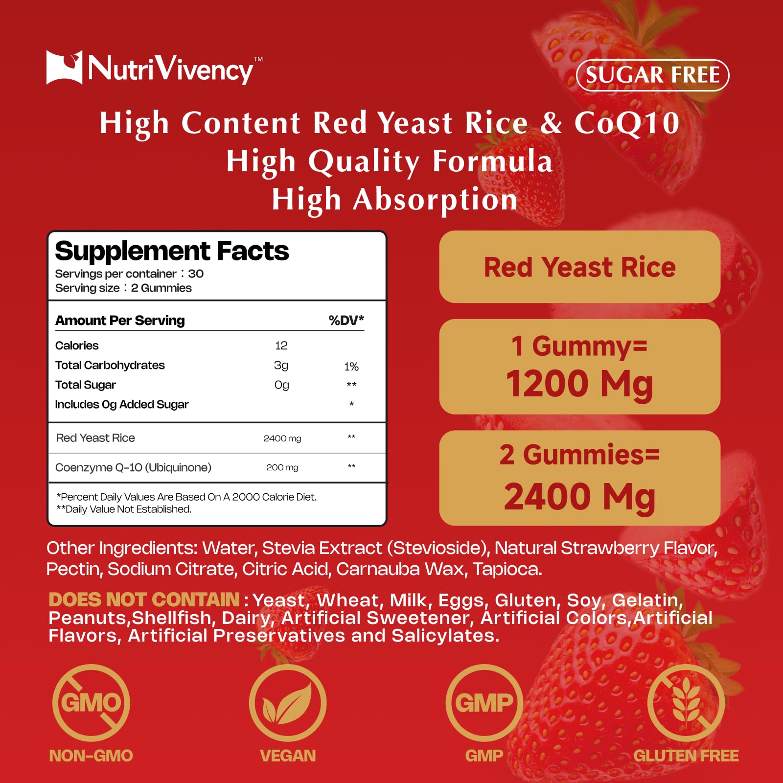 Close-up of strawberry-flavored gummies