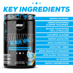 REDCON1 Total War Black Ops bottle angled conveys high-stimulant preworkout readiness