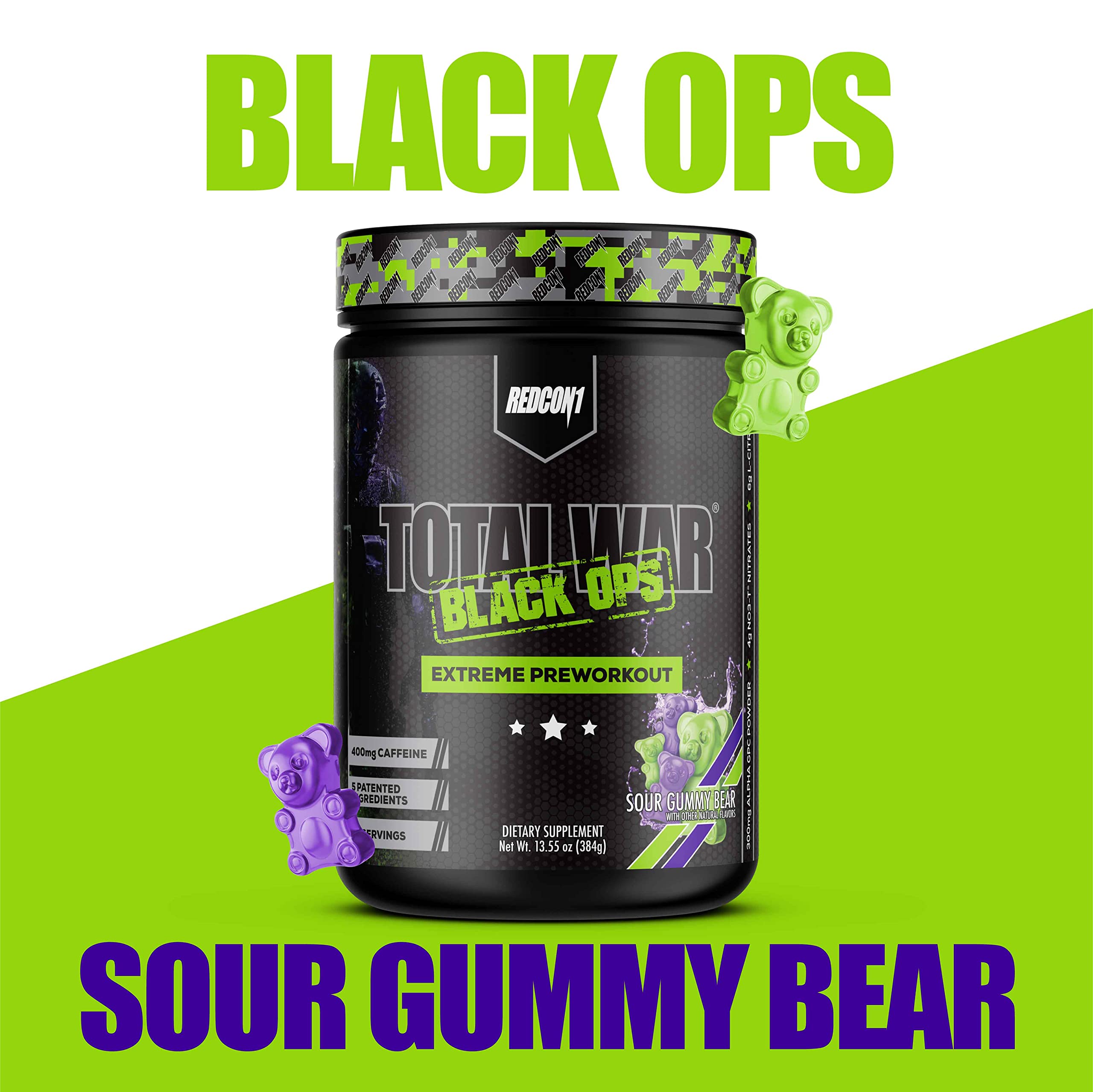 RedCon1 Total War Black Ops ingredient detail highlighting NO3-T and L-Citrulline.