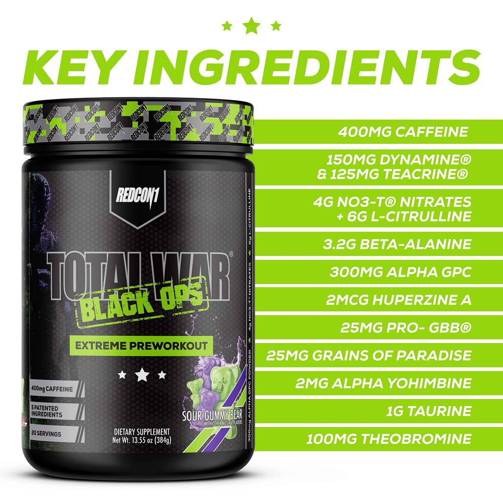 RedCon1 Total War Black Ops preworkout serving ready for training session.