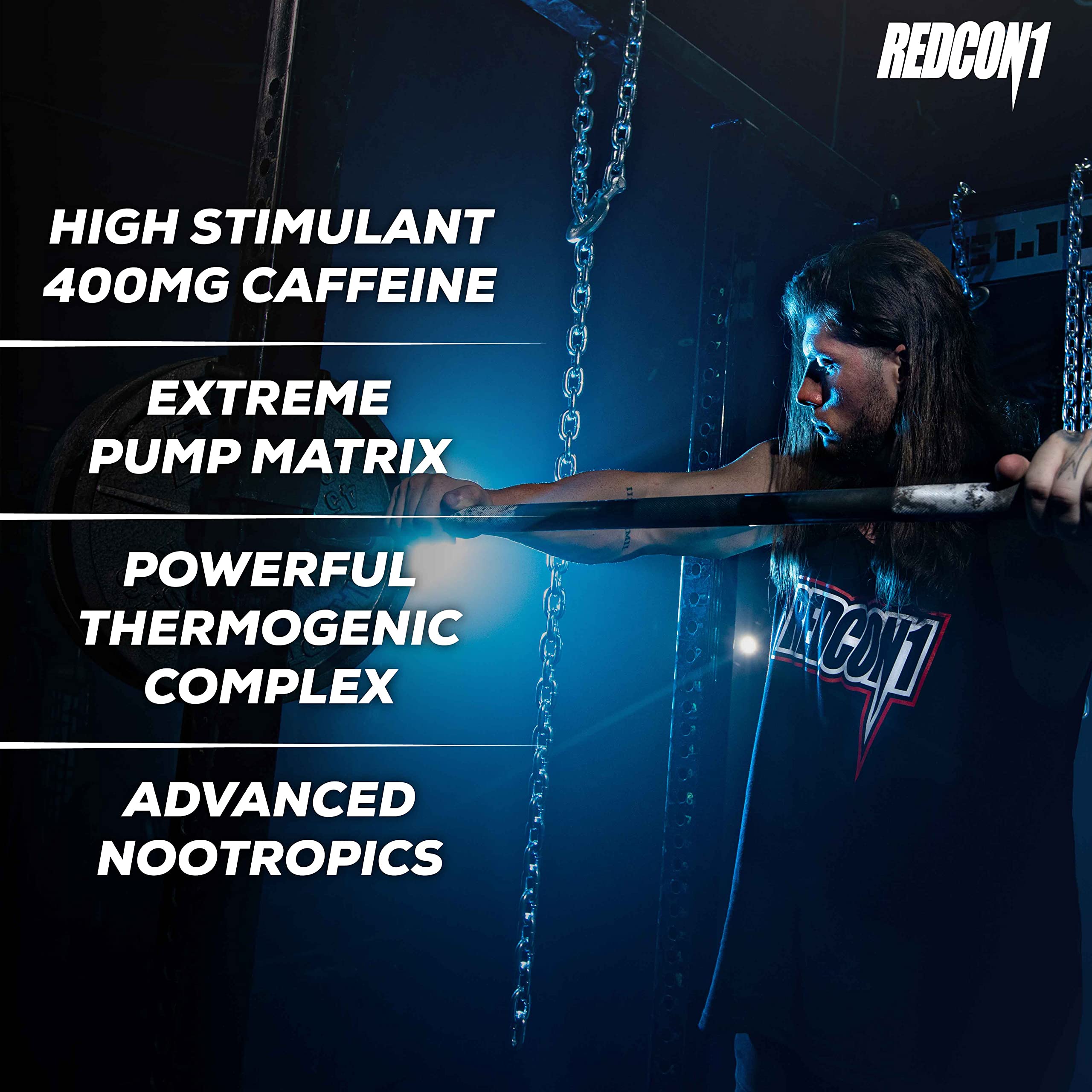 REDCON1 Total War Black Ops preworkout setup on a bench invites quick training session