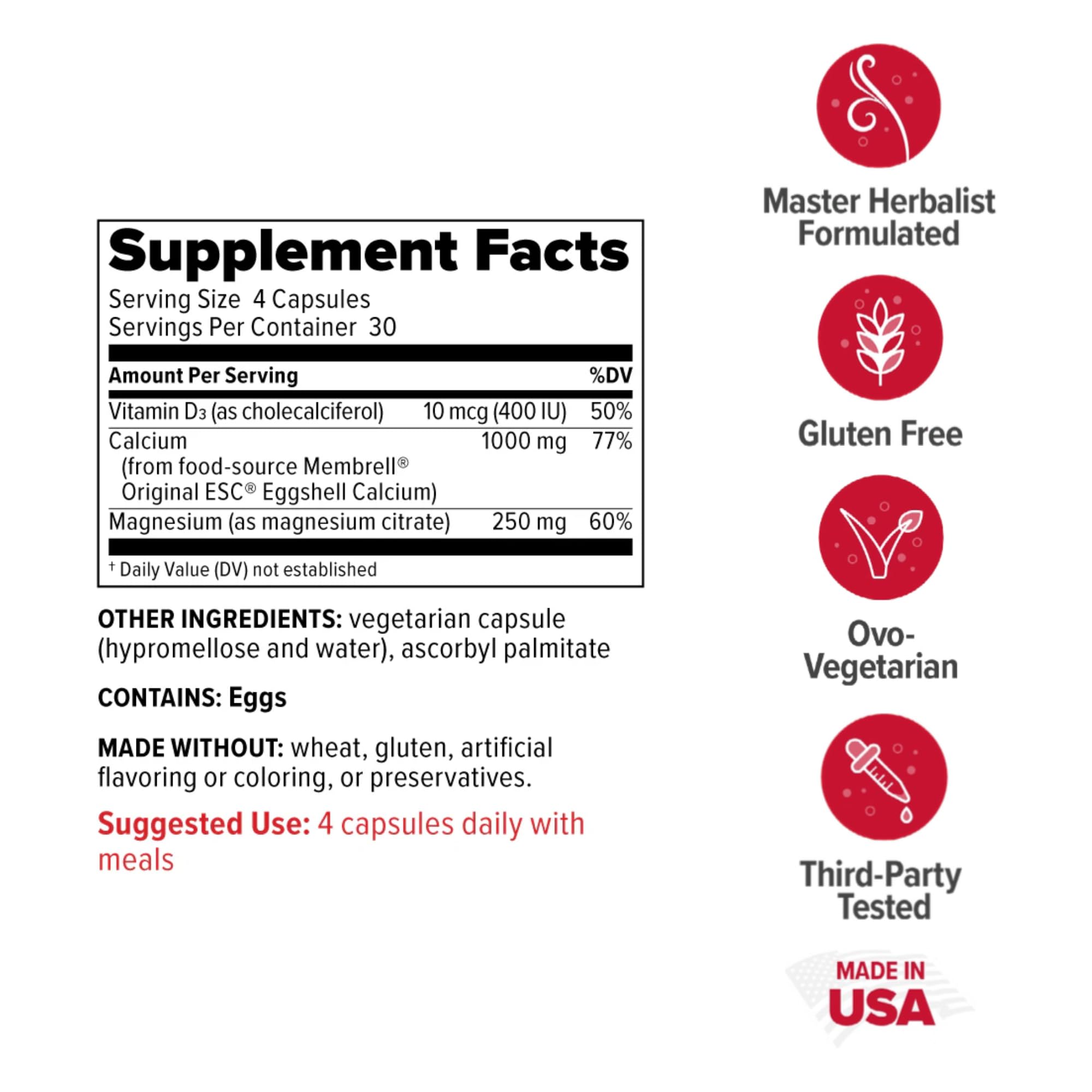 Redd Remedies Calcium Mag + D vitamin D3 pill supports calcium utilization for bone health