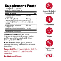 Close-up of tart cherry and quercetin ingredients in Gouch!