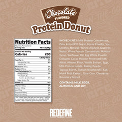 REDEFINE Chocolate Protein Donut box-open showcases a convenient, high-protein treat for busy days.