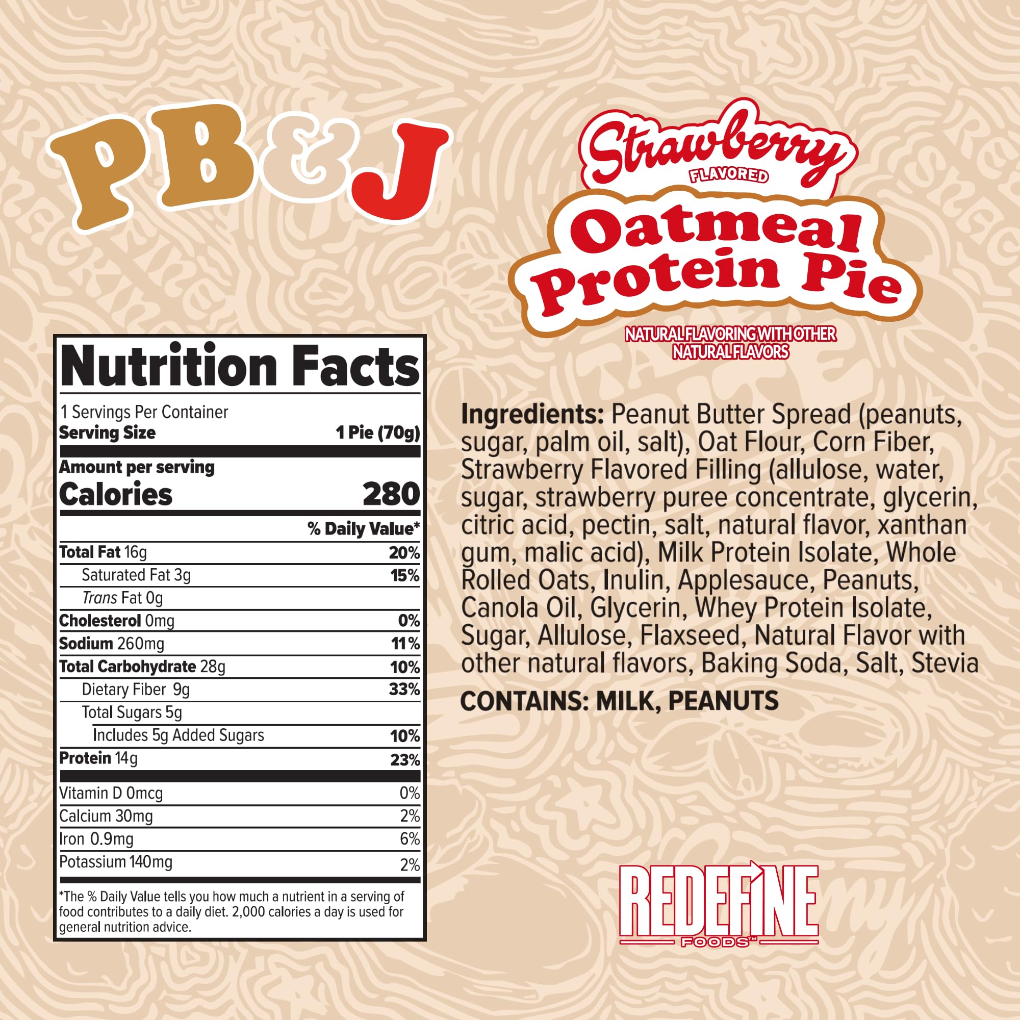 REDEFINE Oatmeal Protein Pie eight-count box ideal for meal prep and on-the-go