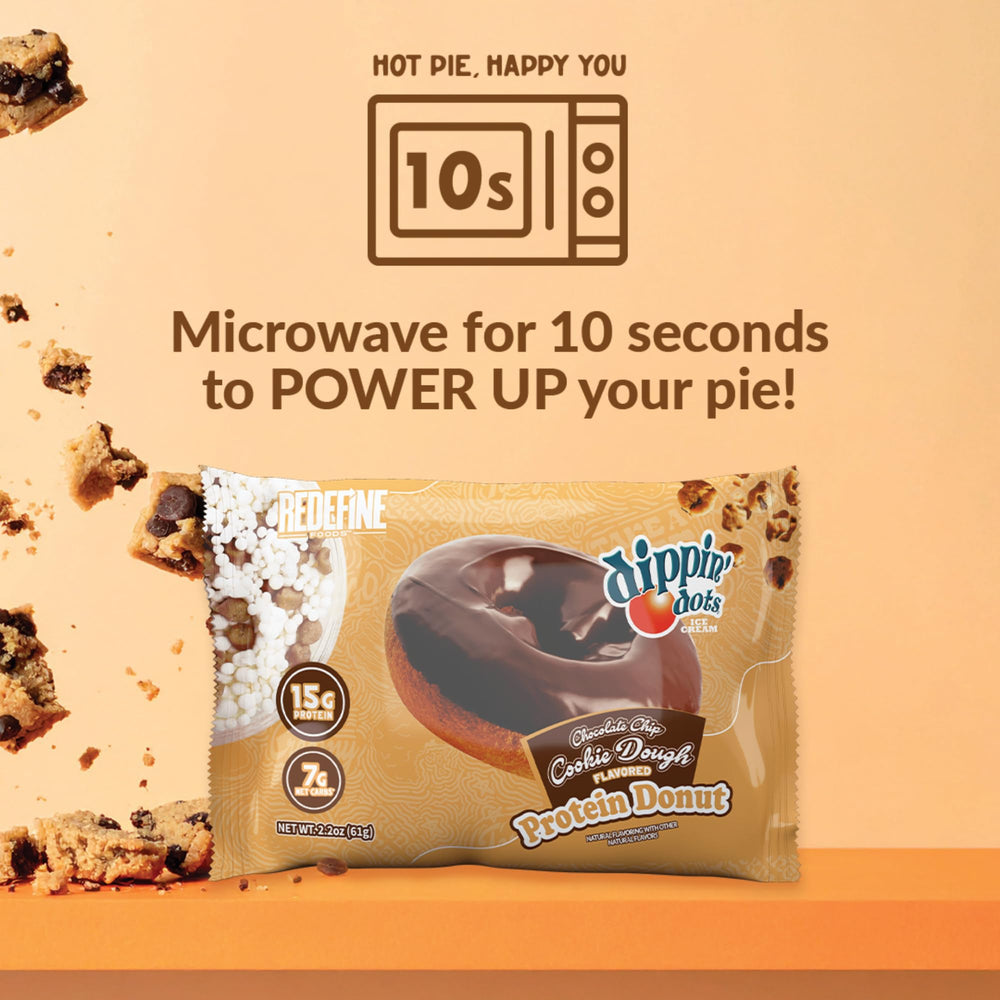 REDEFINE protein donut serving plate suggests a satisfying post-workout treat.