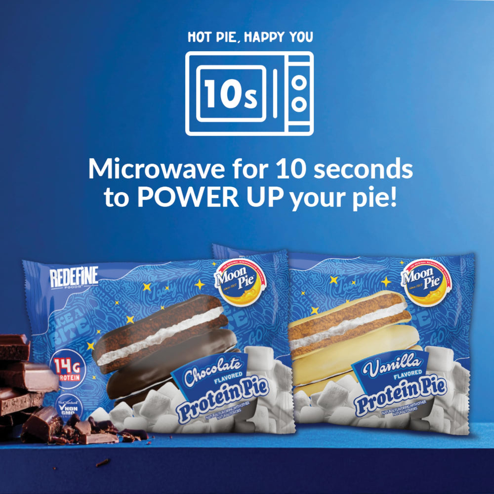 REDEFINE Protein Pie non-GMO label signals clean ingredient standards.