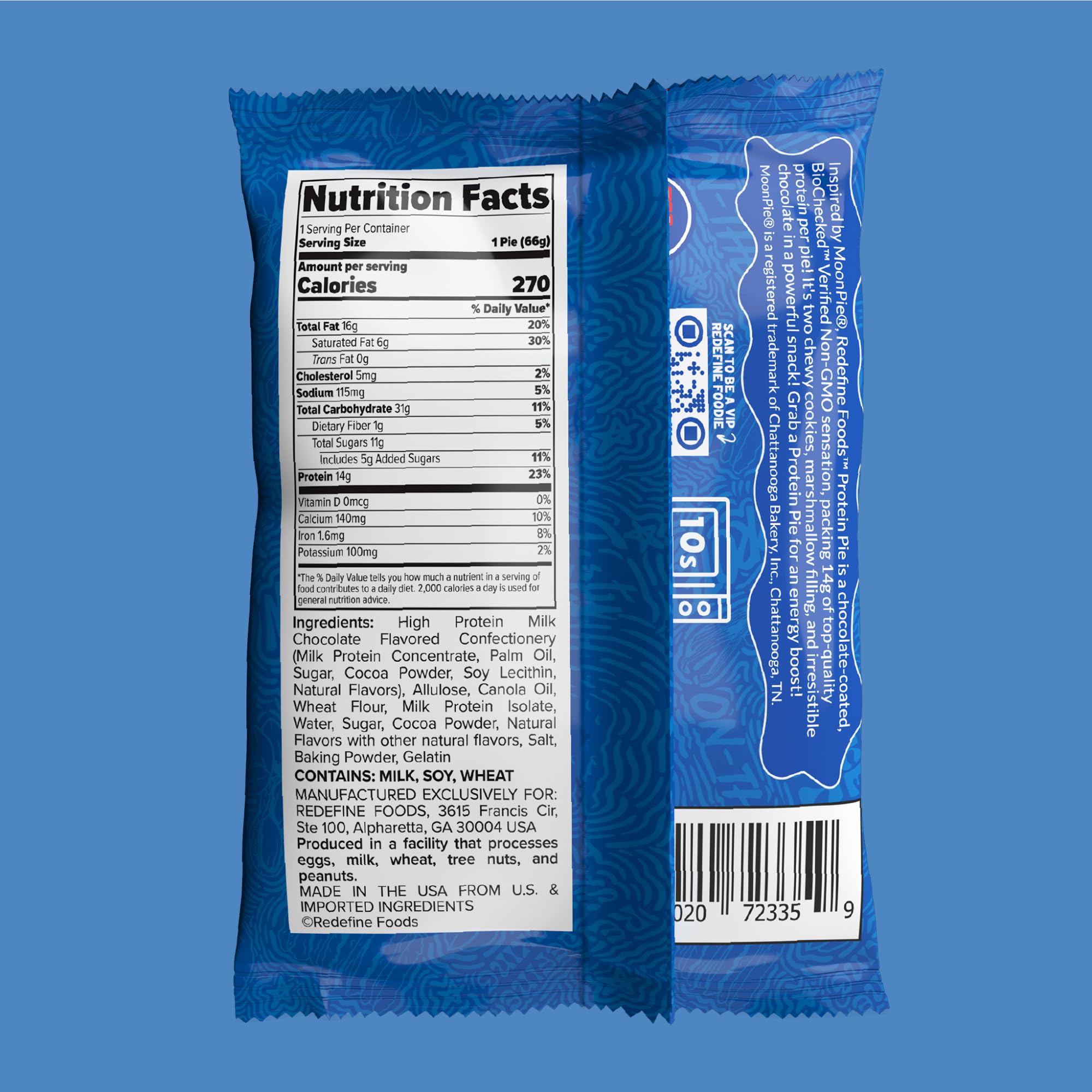 REDEFINE Protein Pie 8-count packaging supports easy grab-and-go snacking.