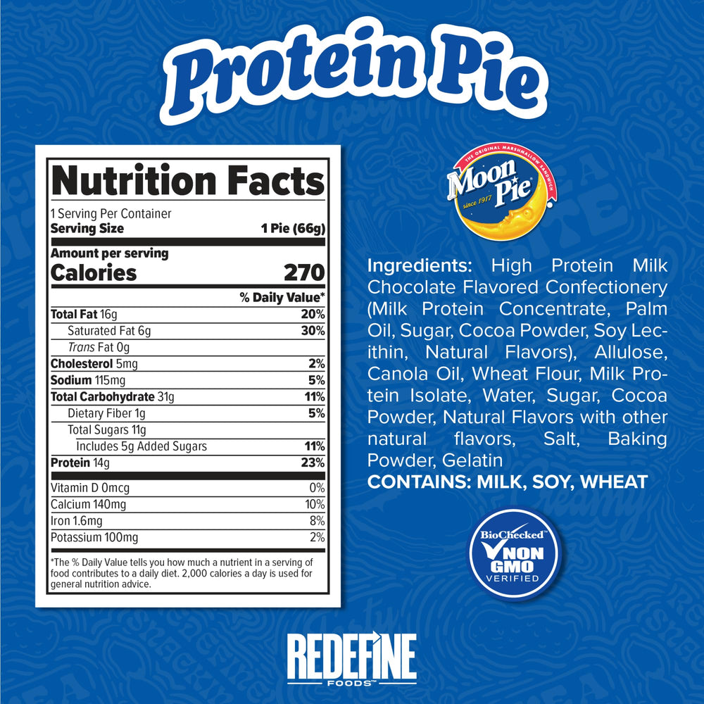 REDEFINE Protein Pie two-cookie sandwich reveals marshmallow center for post-workout enjoyment.