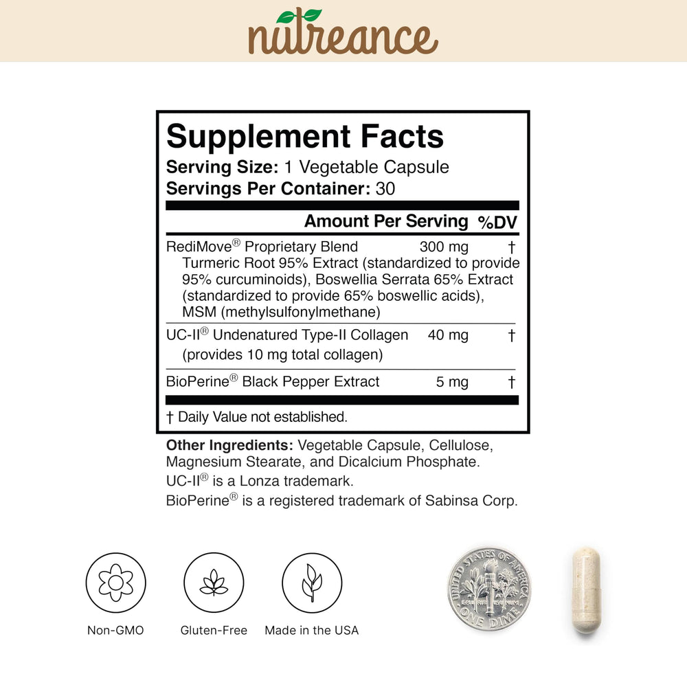 RediMove contains 30 vegetable capsules