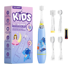 Front view of ReDISEN 360 Degree Kids Electric Toothbrush in blue