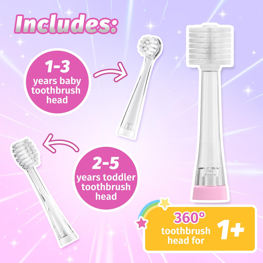 Four extra-soft brush heads for different ages