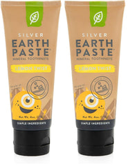 Front view of Redmond Earthpaste with Silver Lemon Twist Pack of 2 (4 oz tubes)