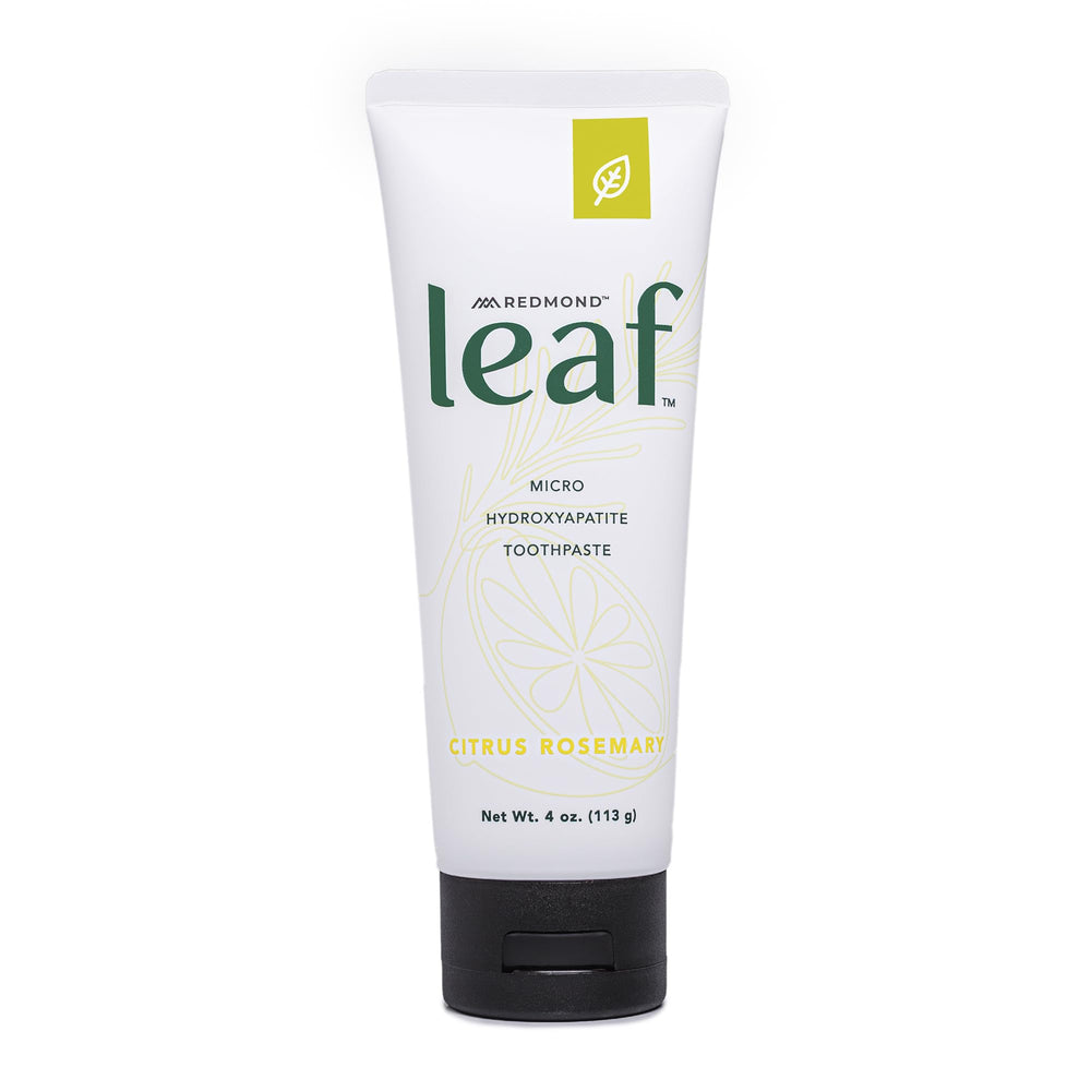 Front view of REDMOND Leaf Micro Hydroxyapatite Toothpaste Citrus Rosemary tube