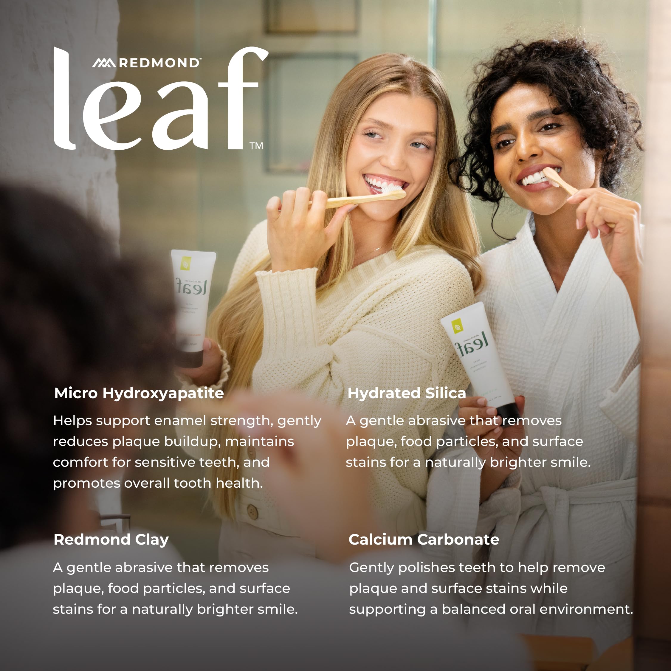 Ingredients inside REDMOND Leaf Micro Hydroxyapatite Toothpaste