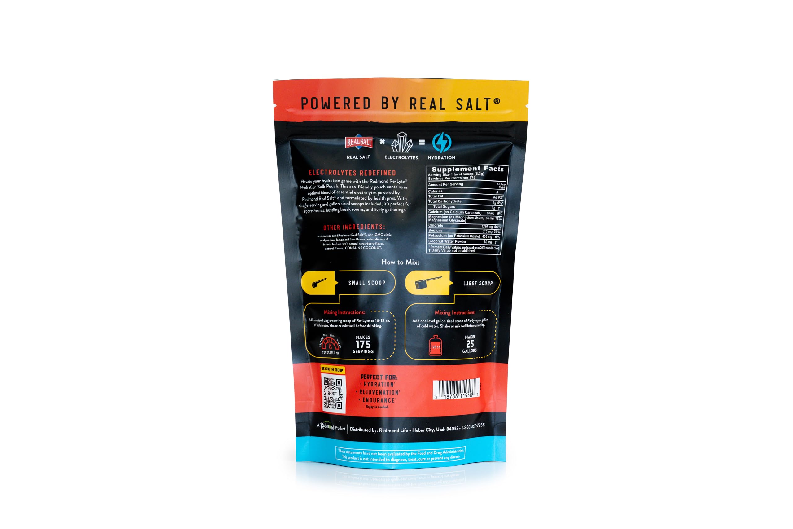 Redmond Real Salt mineral-rich unrefined salt shown for electrolyte balance.